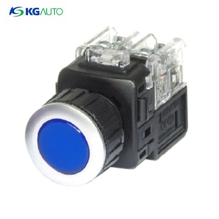KG AUTO Push Button Switch, Illuminated, Ø25mm, Blue, Maintained, KGX-JAD22A, DC 12V/24V 2a2b