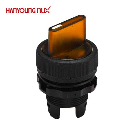 HANYOUNG Selector Switch, 3-Position, Maintained, Illuminated, Yellow, Upper Unit Only, Lower Contact Block Sold Separately ART-3Y
