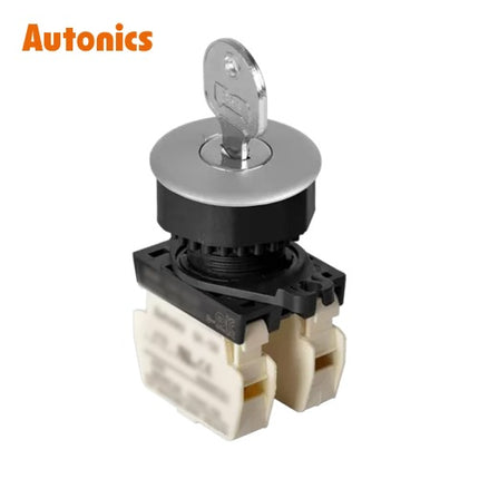 AUTONICS Key Selector Switch, Ø30, 3-Position, Left Return B2 S3KF-6ES2B