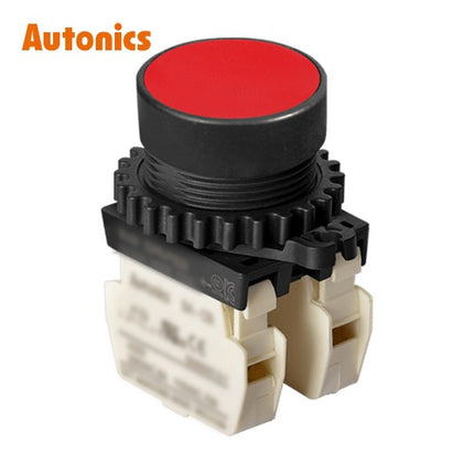 AUTONICS Push Button Switch, Non-Illuminated, Momentary, Ø30mm, Red, 2b S3PR-P1R2BM