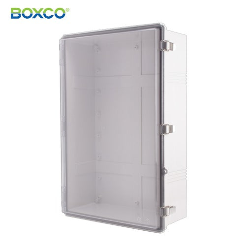 BOXCO Terminal Box, Plastic Enclosure, Hinge Type, ABS, Transparent Cover BC-ATP-406018