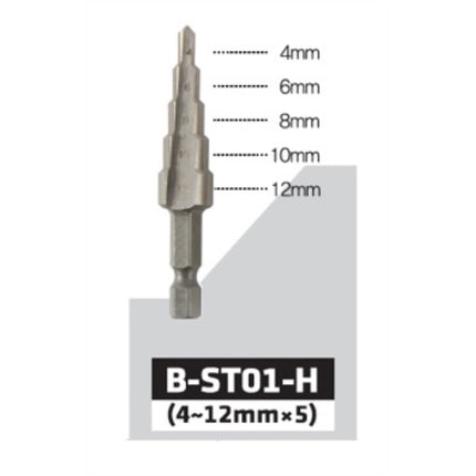 BESTO Step Drill, Hex Shank (4~12x5) B-ST01-H