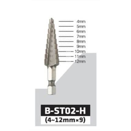 BESTO Step Drill, Hex Shank (4~12x9) B-ST02-H