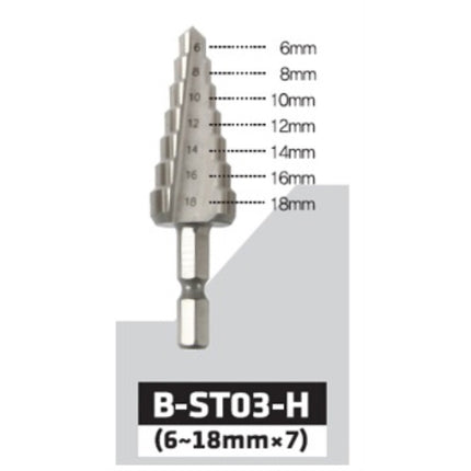 BESTO Step Drill, Hex Shank (6~18x7) B-ST03-H