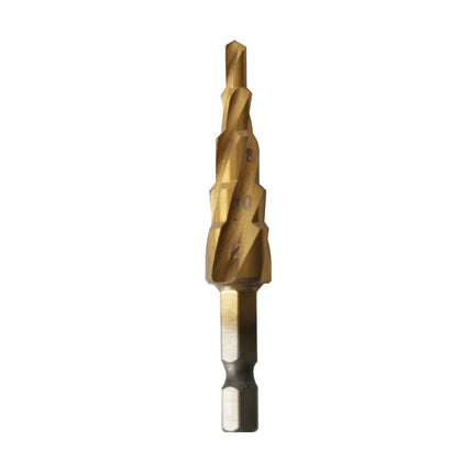 BESTO Helical Step Drill, Hex Shank, TiN Coated (4~12x5) B-ST01-T