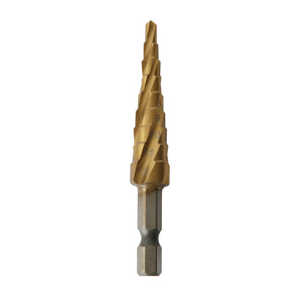 BESTO Helical Step Drill, Hex Shank, TiN Coated (4~12x9) B-ST02-T
