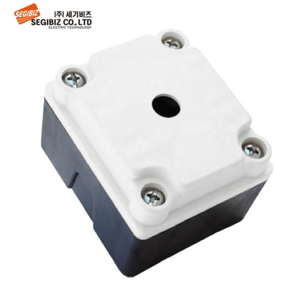 SEGIBIZ Plastic Push Button Box, Mini, 1-Hole, Ø12, White (Pack of 2) SG-PB-1201W