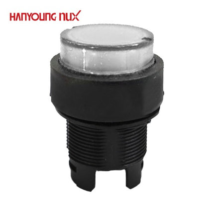 HANYOUNG Push Button Switch, Illuminated, Ø22/Ø25 Compatible, White, ARX-PW (Upper Part Only), Lower Contact Block Sold Separately