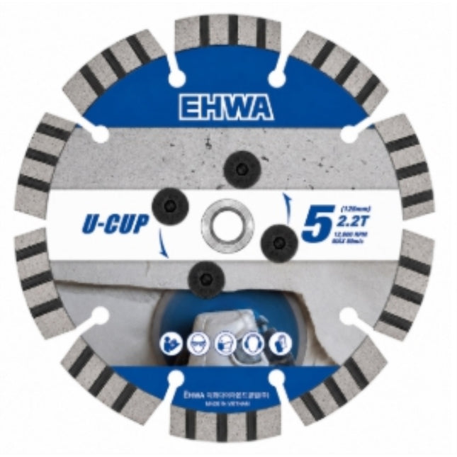 EHWA Dry Blade for Floor Work (Flange Saw) LES 5B 5"×2.2T×15Φ U-CUP ringX