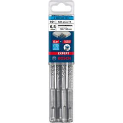 BOSCH EXPERT Hammer Drill Bit, 4-Cutter, SDS Plus-7X 6.5x100x165 (10 pcs) B-7X065-165 (10pcs