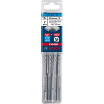 BOSCH EXPERT Hammer Drill Bit, 4-Cutter, SDS Plus-7X 7x100x165 (10 pcs) B-7X070-165 (10pcs