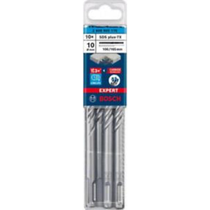 BOSCH EXPERT Hammer Drill Bit, 4-Cutter, SDS Plus-7X 10x100x165 (10 pcs) B-7X100-165 (10pcs