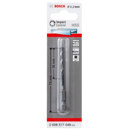 BOSCH Hex Shank Drill Bit (HSS-G, for Metal) 2608577049