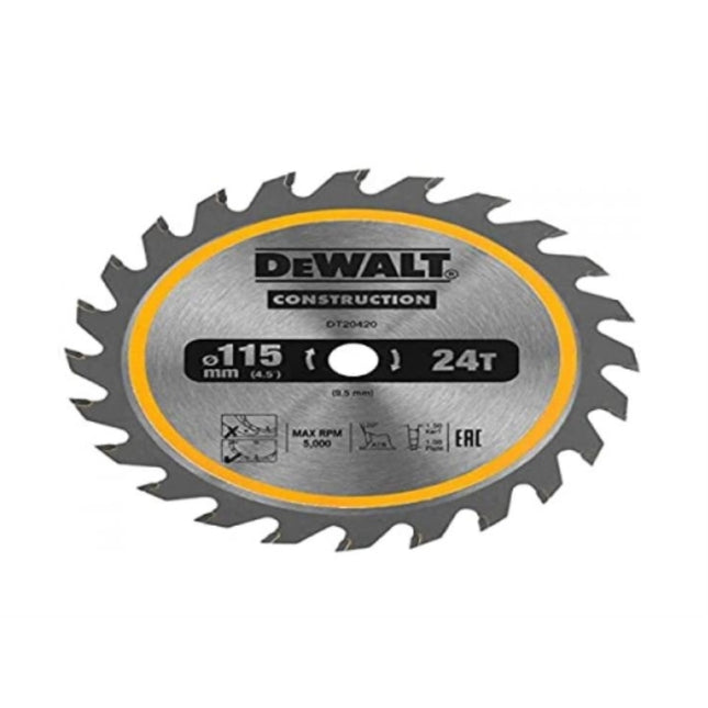 DEWALT Circular Saw Blade 4.5" DT20420-KR DCS571 default fitted blade 115mm 24T woodworking tungsten carbide tip, carbide