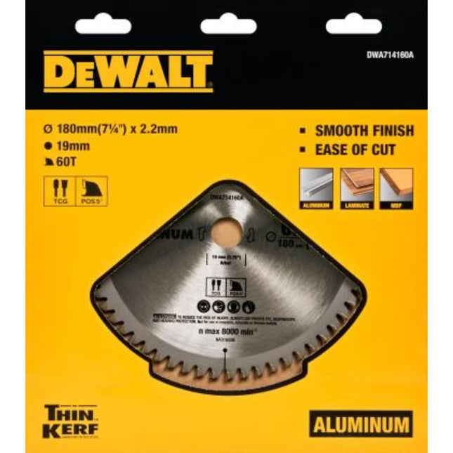 DEWALT Circular Saw Blade (Aluminum) 7¼" 60T DWA714160A