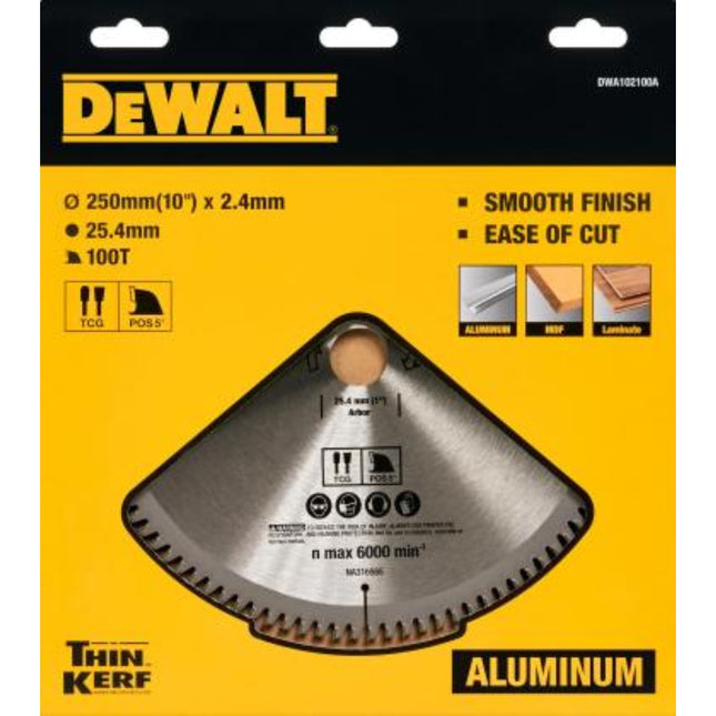 DEWALT Circular Saw Blade (Aluminum) 10" 100T DWA102100A
