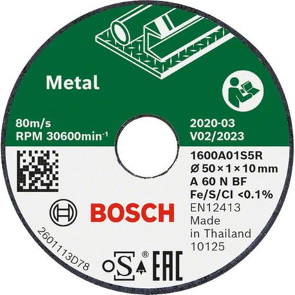 BOSCH EasyCut&grind Cut-Off Wheel 3pcs (50x10mm) 1600A01S5Y