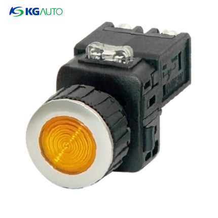 KG AUTO Pilot Lamp, Ø25, Aluminum, Flush Mount, Yellow, D3 KGP-JD3Y