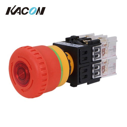 KACON Emergency Stop Switch, Safety, Illuminated, Ø22, AC220V, 1b K22-97R-T