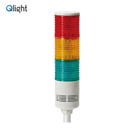 QLIGHT Signal Tower Light, LED, Steady/Flashing Type, 3-Tier, DC24V ST80L-WM-3