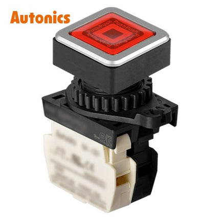 AUTONICS Push Button Switch, Illuminated, Momentary, Ø30mm, Red, B1, AC SQ3PFS-P3RBL