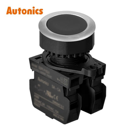 AUTONICS Push Button Switch, Non-Illuminated, Ø30mm, Black, 2a S3PF-P1K2AM