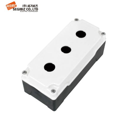 SEGIBIZ Push Button Box, Plastic, 3-Hole, Ø25, 70 mm, White SG-PB-250370W