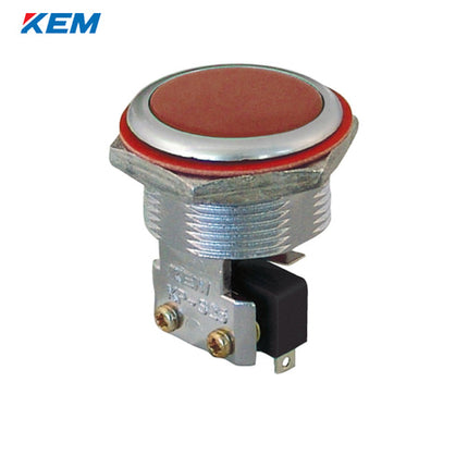 KEM Push Button Switch, Non-Illuminated, Ø25mm, Flush-Mount, Red, KPU-25-R, AC250V 8A 1a1b