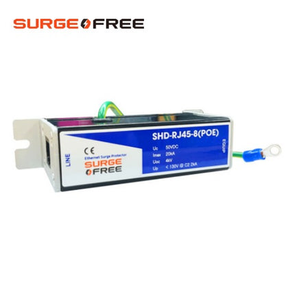SURGE FREE Surge Protective Device (SPD) for CCTV Communication, Lightning Arrester, 8-Pin SHD-RJ45-8(POE