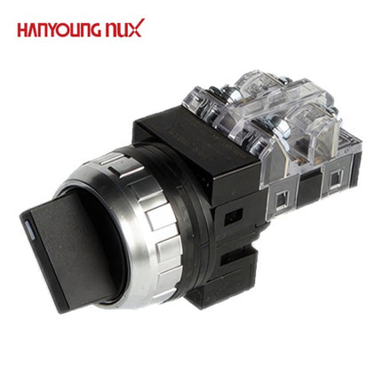 HANYOUNG Selector Switch, 2-Position, Ø25, Maintained, Black, CRS-252A1 1a1b