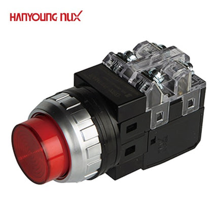 HANYOUNG Push Button Switch, Illuminated, Ø25mm, Red, AC/DC 12V/24V CRX-P25MDR
