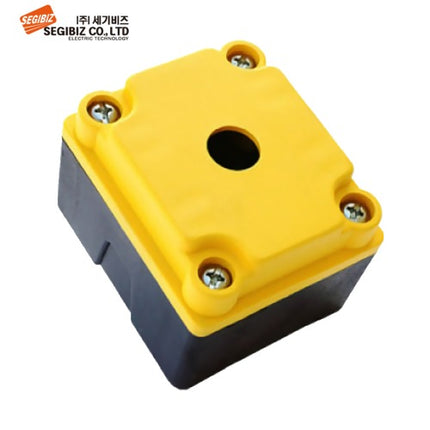 SEGIBIZ Plastic Push Button Box, Mini, 1-Hole, Ø16, Yellow (Pack of 2) SG-PB-1601Y