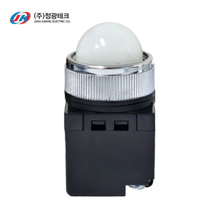 JUNGKWANGTECH Pilot Lamp, Round, Ø30, LED, AC/DC24V, White Unlit / Yellow Lit (Pack of 10) JK-10-30-24-L-W