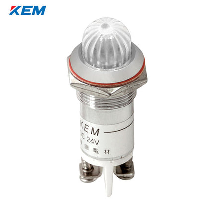 KEM KEM LED Indicator Light, Ø16mm, Bolt Type, High-Brightness, AC110V, White KLCRAU-16A110WT