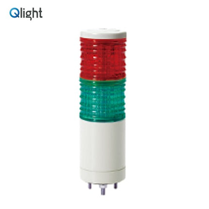 QLIGHT Signal Tower Light, LED, Steady/Flashing Type, 2-Tier, AC220V ST45ML-2