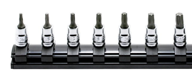 KOKEN 1/4" Drive Torx Bit Socket Rail Set, Z-EAL, 7 Pcs RS2025Z/7-L28