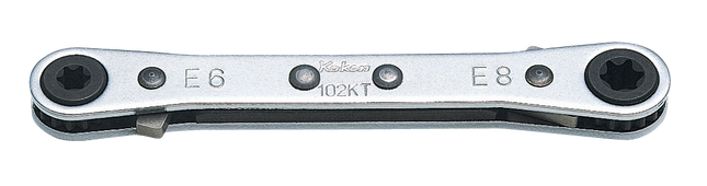 KOKEN Offset Ratcheting Box Wrench, 6-Point, 102NA Series