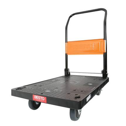 BESTO SUPER Compact Black Cart, High-Elasticity Rubber Casters BS-SDT02-SR