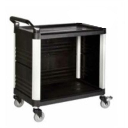 BESTO Multipurpose 2-Tier Serving Cart, Black, with Divider LM3640SBT MIR2