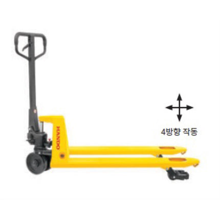 HANDO 4-Way Hand Pallet Truck, Side Roller Type M-BFT2500L rated load 2.5Ton(when used sideways 1.5Ton) , fork outer width 685, fork length 1220, lifting height (min85~ max200)