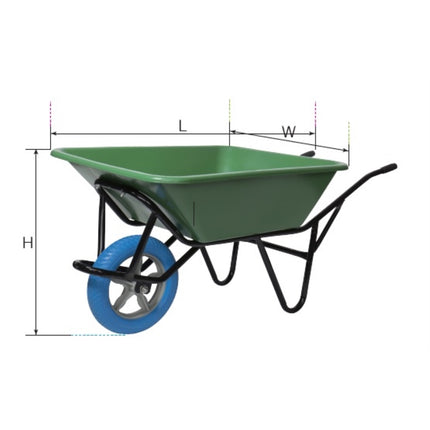 BESTO Green PE Single-Wheel Barrow BS-300