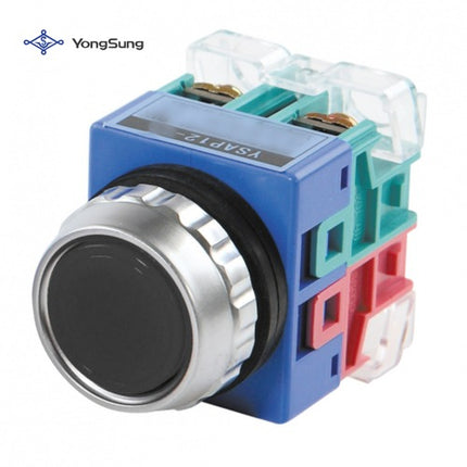 YONGSUNG Push Button Switch, Non-Illuminated, Ø25mm, 1a1b, Black YSAP12-11B