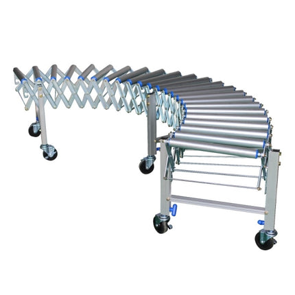 HANDO Flexible Expandable Conveyor, Aluminum, Economy DFCA-4075 height(mm) : standard(S) 600~900, low(L) 450~600, high(H) 900~1500 / weight 76kg / ALroller, low and high versions available