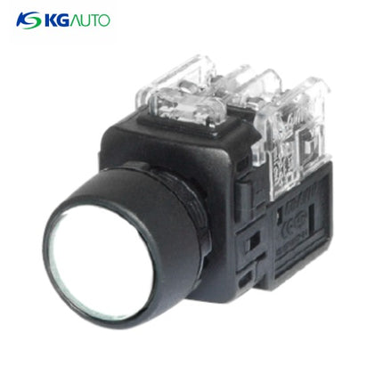 KG AUTO Push Button Switch, Illuminated, Ø22mm, White, Momentary, KGX-NMV22W, AC 110V/220V 2a2b