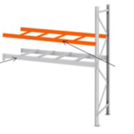 BESTO Pallet Rack, 1-Tier, Add-On 2700X1000X2500X1S 2700X1000X2500X1S( Tie-Beam Type)