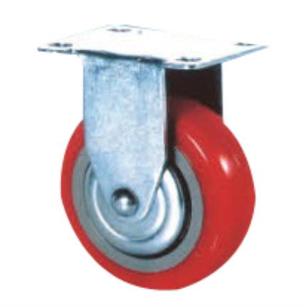 KYUNGCHANG Light-Duty Caster 2050R, Fixed, Economy, Red, 5" CASTER 5R(32