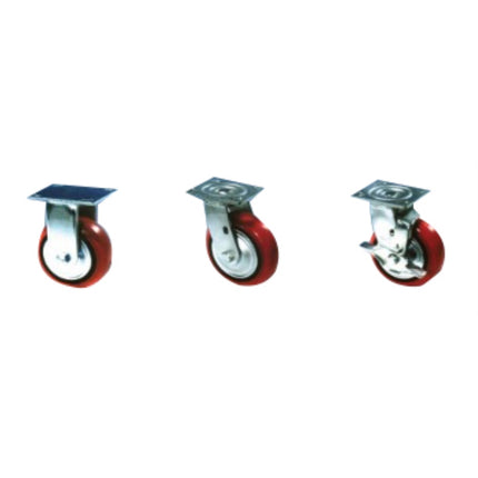 KYUNGCHANG Light-Duty Caster 2050S, Swivel, Economy, Red, 5" CASTER 5S(32