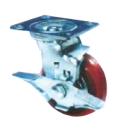 KYUNGCHANG Medium-Duty Caster 4340BK, Brake, Economy, 4" CASTER 4BK(38