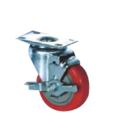 KYUNGCHANG Light-Duty Caster 2040BK, Brake, Standard, 4" CASTER 4BK(32