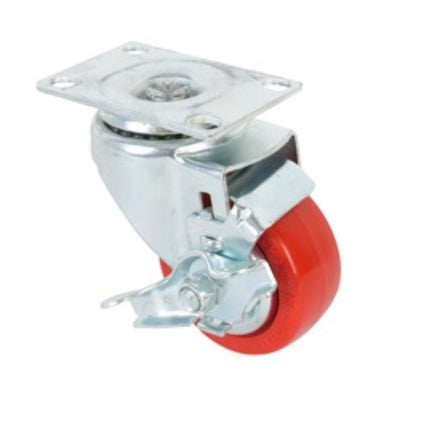 KYUNGCHANG Light-Duty Caster 2050BK, Brake, Standard, Red, 5" CASTER 5BK(32